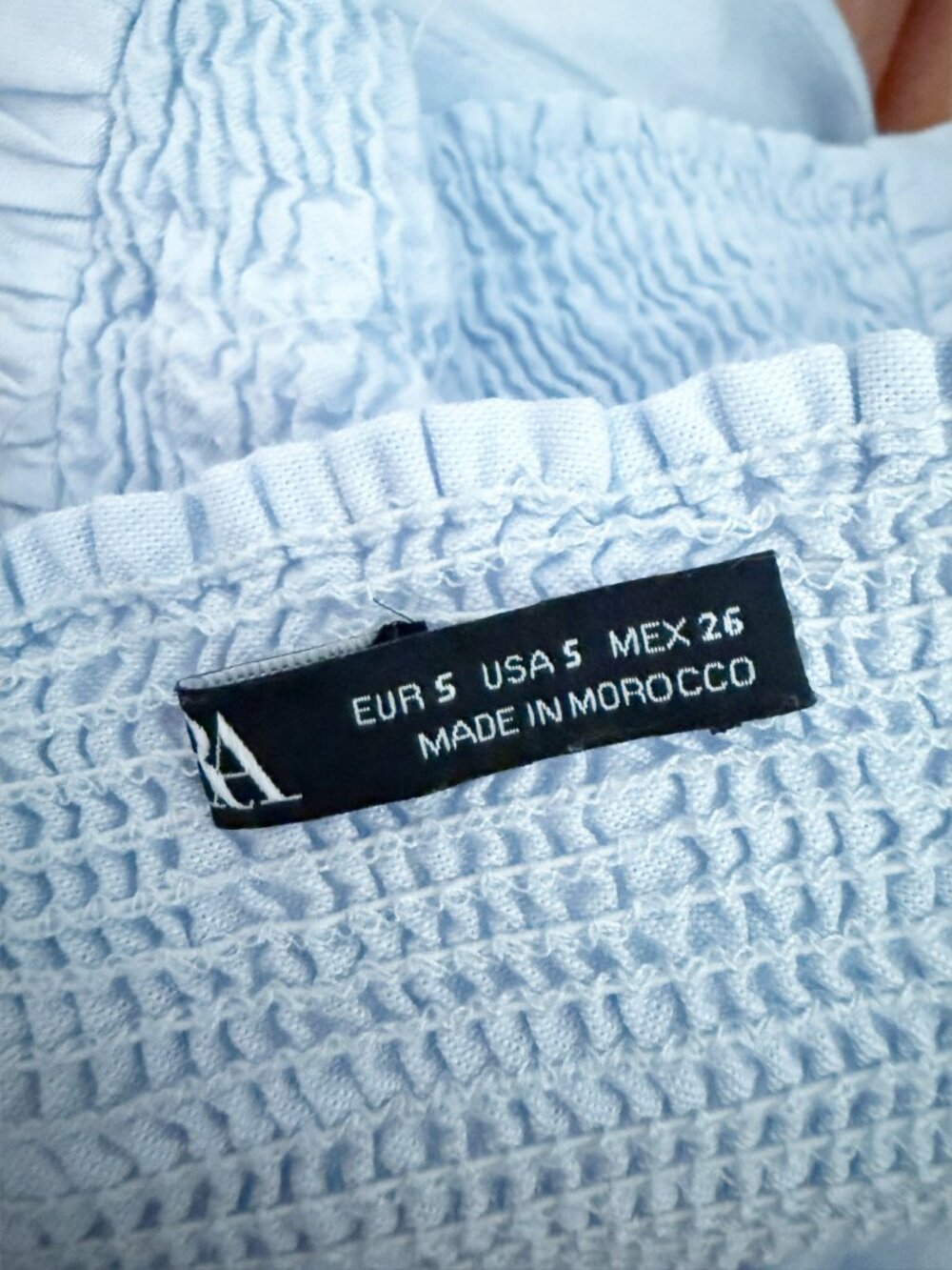 Zara = Cropped Ruffled Corset Top Size S in Light Blue - Picture 9 of 11